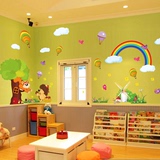 超大卡通松鼠田园彩绘墙贴幼儿园教室布置贴纸儿童房背景墙壁贴画