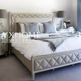 美式新古典香槟金实木床法式复古软包1.8双人床现代欧式雕刻婚床