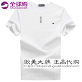 意大利品牌香港代购亚麻棉男式圆领短袖T恤国际大牌t恤男半袖纯棉