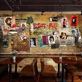 个性复古怀旧墙纸涂鸦砖墙酒吧咖啡厅奶茶店餐厅大型壁画高清壁纸
