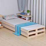 创意纯实木松木床单人双人两用折叠床儿童床榻榻米床实木床板包邮