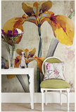 欧式手绘壁纸玄关复古油画花卉客厅背景墙纸墙布个性定制壁画