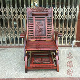 老挝大红酸枝摇椅老人椅红木家具  交趾黄檀实木躺椅休闲椅 正品
