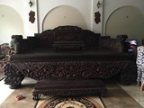 红木家具老挝大红酸枝30年老料3.6米深雕罗汉床交趾黄檀实木床榻