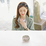 我是好银#韩国925纯银饰天然淡水珍珠链条开口戒指复古指环女礼物