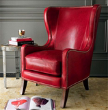 美式单人沙发北欧宜家皮艺复古老虎椅漫咖啡会所高背椅沙发特价