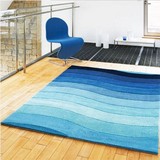 加厚欧式客厅茶几沙发地垫 地中海风格蓝色卧室床边现代美式地毯