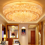 LED吸顶灯客厅长方形k9水晶灯欧式吊灯家用新品豪华大圆形水晶灯