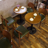 复古简约西餐厅咖啡馆实木桌椅沙发卡座组合接待洽谈餐桌椅定做