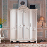 欧式衣柜四门曲面拱门大衣柜白色法式实木公主整体卧室家具小户型