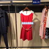 新款PRICH16年夏款专柜正品代购红色无袖连衣裙 背心裙PROW62355R