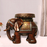 中式泰国大象凳换鞋凳花盆架招财吸财客厅门口家居装饰工艺品摆件