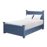 美式新古典儿童房蓝色实木床1.21.5米个性时尚公主实木床环保床