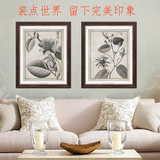 家居装饰画 美式客厅卧室走廊沙发墙画田园乡村植物花卉有框挂画