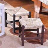 藤编方凳矮凳全实木凳子矮凳小塑料矮凳小板凳红木茶几凳餐椅包邮
