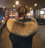 2016冬季韩版新款宽松超大貉子毛领工装抽绳中长款显瘦保暖棉衣女