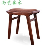 布艺凳日式简约全实木餐凳白橡木方凳化妆凳换鞋凳北欧软面梳妆凳