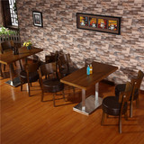 定制 西餐厅咖啡厅沙发桌椅组合简约实木餐桌奶茶甜品店休闲桌椅
