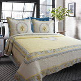 奢华绣花高档精品纯棉水洗多功能被绗缝被三件套空调被床盖床单
