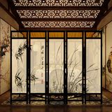 中式折屏复古日式时尚 屏风实木隔断客厅卧室办公室布艺屏风特价