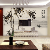 大型3d无缝中国风壁纸中式水墨竹子壁画定制客厅沙发电视背景墙纸