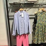 Zara2016夏季新款专柜女装正品牌代购侧开叉长袖条纹衬衫4172/062