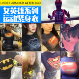 Under Armour UA安德玛英雄超人蝙蝠侠大童女款健身运动T恤紧身衣