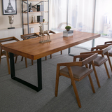 美式实木办公会议桌书桌椅简约 员工培训会客洽谈桌长条桌餐桌子
