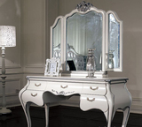 欧式梳妆桌白色实木雕花 卧室带妆镜梳妆台组合 大中小户型化妆台