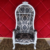 欧式公主沙发椅布艺KTV太空椅子皇后高背美容院咖啡厅装饰鸟笼椅