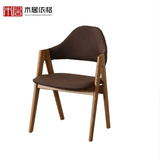 北欧实木餐椅软包水曲柳布艺咖啡椅餐椅餐桌椅现代简约椅子A字椅