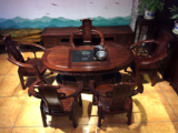 红木家具茶桌东非红酸枝腰形茶台中式实木泡茶桌组合功夫茶艺桌
