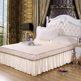 新品欧式韩国绒夹棉加厚纯色床罩公主蕾丝花边床裙床盖三件套包邮