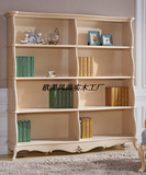 美式实木雕花书房简约书柜法式原木书柜书架简欧素色家装全套家具