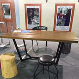 简约现代大型长条桌会议桌美式loft工业风铁艺实木长桌办公桌家具