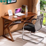 简易电脑桌台式家用办公桌简约现代写字台全实木小户型学生书桌子