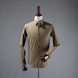 国内单 外贸原单剪标尾货 春季新款韩版修身男士长袖衬衫纯色衬衣