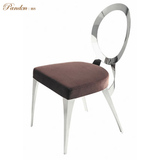 潘盾家具 后现代不锈钢布艺餐椅休闲椅 时尚简约宜家餐桌靠背椅子