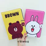 韩国苹果平板iPad23/4保护套 mini4皮质套air2迷你1可爱小熊卡通