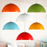 简约现代彩色灯罩创意个性办公室餐厅单头吊灯圆形酒吧台饭店灯具