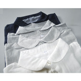 新。日本 全棉纯色棉麻短袖衬衫文艺翻领 灰色白色外贸原单女夏季