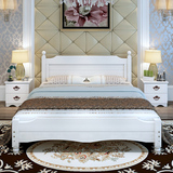 实木床白色1.5松木床欧式公主床单人双人床儿童床家具成人床1.8米