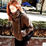鹿皮绒羊羔毛外套女2016冬季韩国新款加厚机车短款棉衣女学生上衣