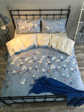 蓝色小碎花四件套  田园风格 全棉被套床单1.5/1.8/2.0cm床上用品