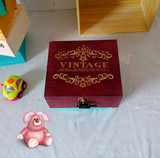 包邮实木桌面收纳整理盒带锁 木质长方形zakka杂物盒子 多色可选