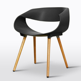 无限椅 塑料靠背椅子会议洽谈椅创意设计师椅简约现代实木餐椅
