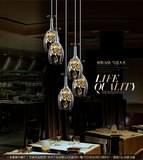 个性LED酒杯吊灯  时尚客厅餐厅吧台装饰灯双色变光鱼线水晶吊灯
