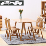 北欧简约橡木餐桌 全实木小户型桌子 书桌咖啡桌可定制