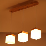 木艺极简餐厅吊灯 创意个性时尚吧台咖啡厅饭厅灯 北欧实木灯