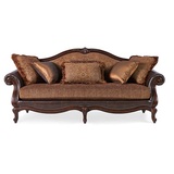盛东家具美式新古典实木框架皮布艺双人沙发定制